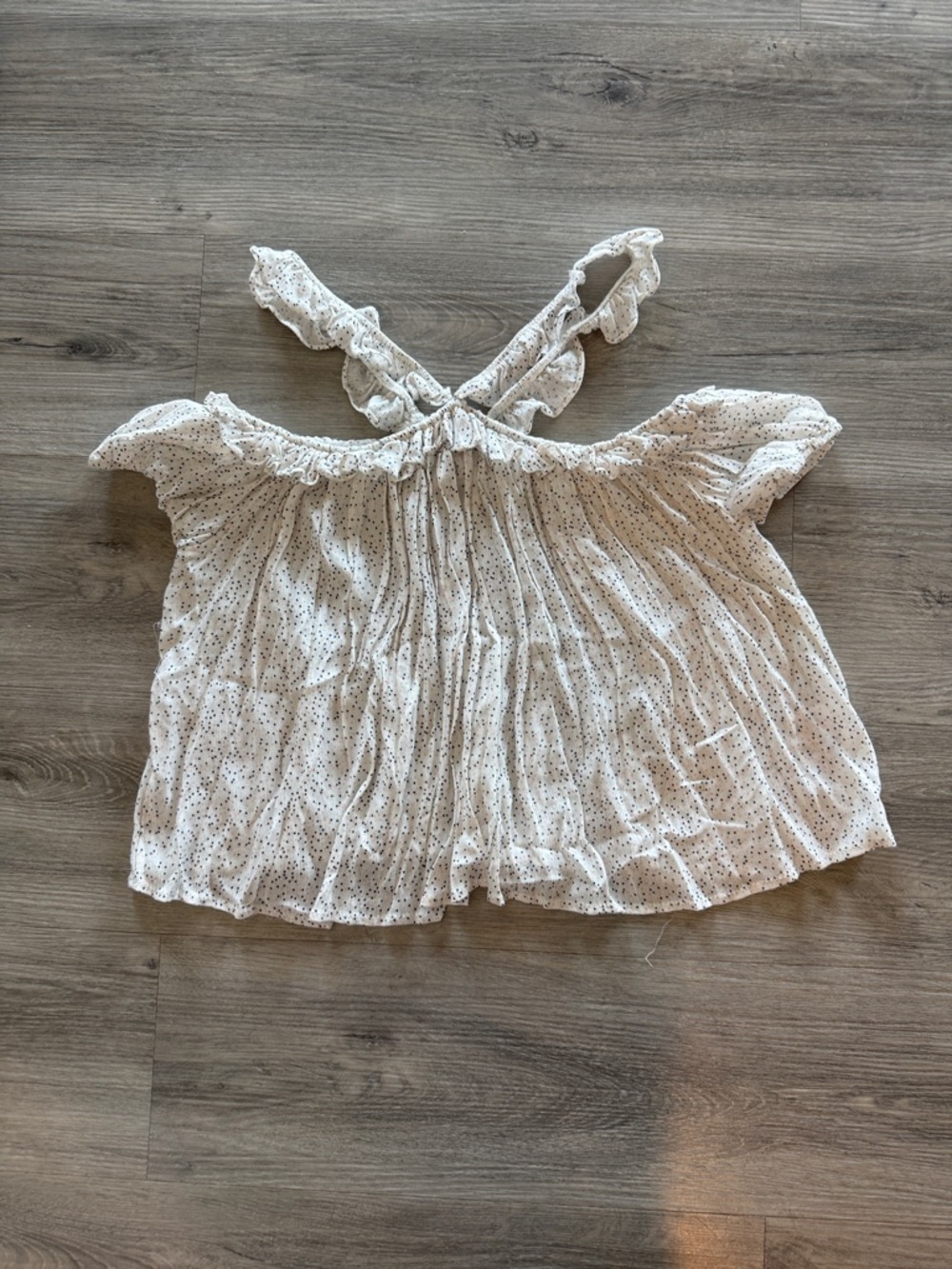Melrose and Market Cream Ditsy Ruffle Strap baby doll Camisole top size small